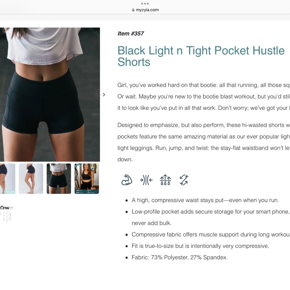 Zyia Hustle Shorts with pockets